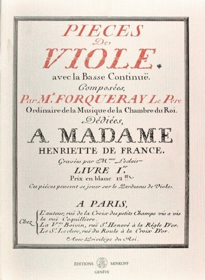 Forqueray, A: Pieces de Viole 1