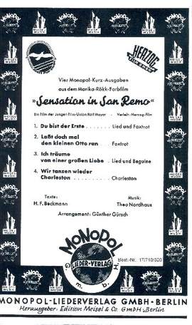 Nordhaus, T: Sensation in San Remo (Auswahl):