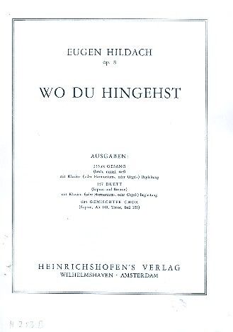 Hildach, E: Wo du hingehst op.8