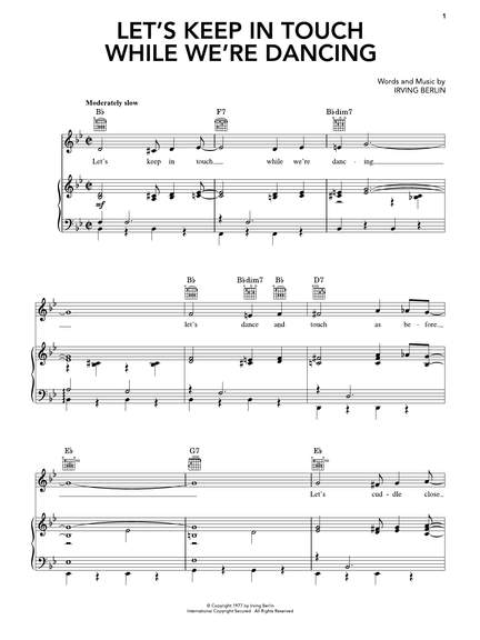 Irving Berlin: Let's Keep In Touch While We're Dancing