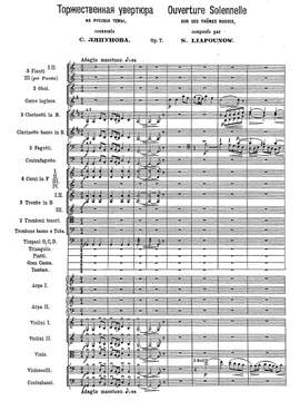 Lyapunov, Sergey Mikhaylovich: Ouverture solennelle sur des thèmes russes pour grand orchestre Op.7
