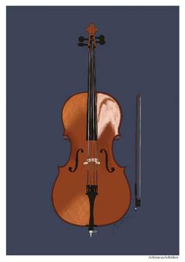 Illustrated Postcard Cello
