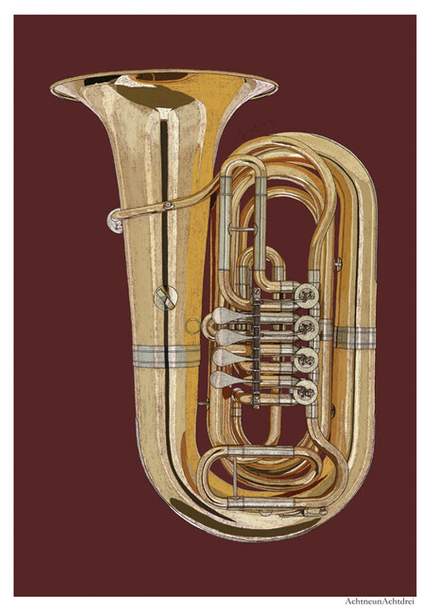 Illustrated Postcard Tuba