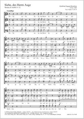 Homilius, Gottfried August: Siehe, des Herrn Auge, HoWV V.52