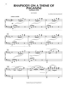 Sergei Rachmaninoff: Rhapsody On A Theme Of Paganini, Variation XVIII