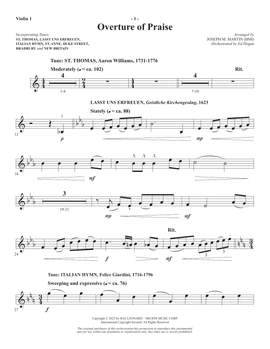 Robert Lowry: Our Songs Shall Rise (arr. Joseph M. Martin) - Violin 1