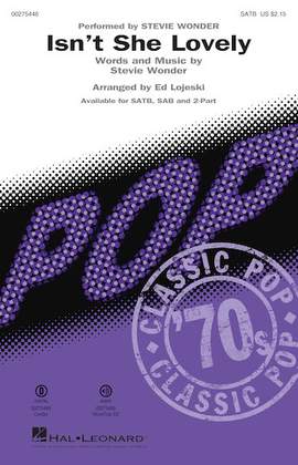 Stevie Wonder: Isn't She Lovely (arr. Ed Lojeski)