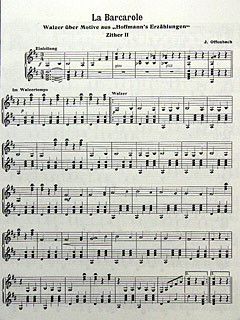 Offenbach, J: Barcarole (Hoffmann's Erzählungen) - Zither 2