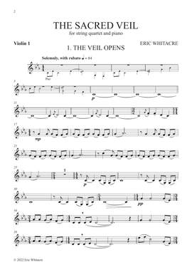 Eric Whitacre: The Sacred Veil - Violin 1
