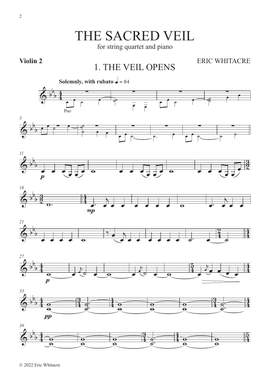 Eric Whitacre: The Sacred Veil - Violin 2