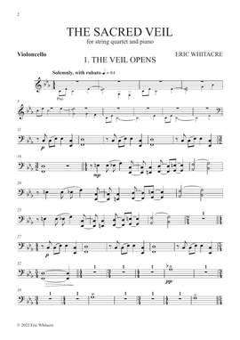 Eric Whitacre: The Sacred Veil - Violoncello