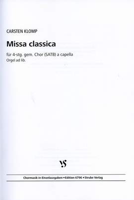 Klomp, C: Missa classica