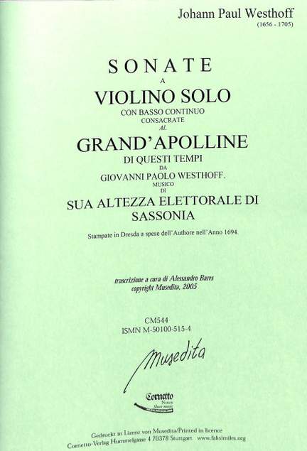 Westhoff, J P: Sonate