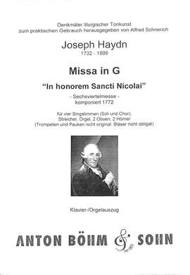 Haydn, J: Missa in honorem St Nicolai G-Dur Hob 22/6 (Nicolaimesse)