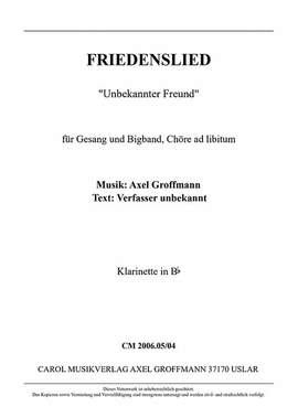 Groffmann, A: Friedenslied "Unbekannter Freund"