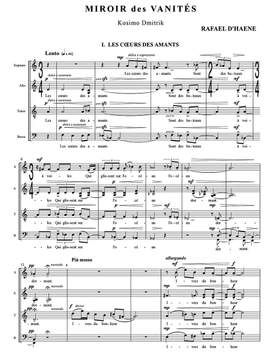 D'Haene, Rafael: Miroir des Vanités, op.4, Quatre Chants pour Chœur a cappella (score and parts / New print)