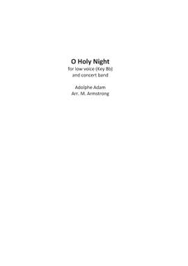 Adolphe Adam: O Holy Night (for low voice and band)