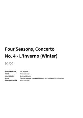 Antonio Vivaldi: Four Seasons, Concerto No. 4 - L'Inverno (Winter)