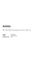 Edvard Grieg: Arietta Product Image