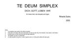 Dubra, Rihards: Te Deum simplex Product Image