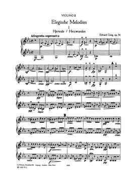 Edvard Grieg: Elegiac Melodies, Op. 34 (Violin II)