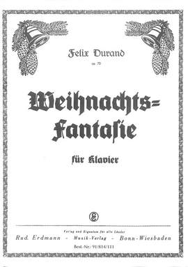 Durand, F: Weihnachtsfantasie op. 70