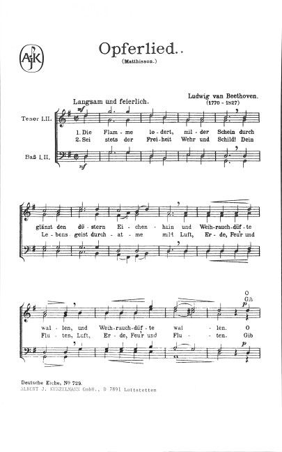 Beethoven, L v: Opferlied