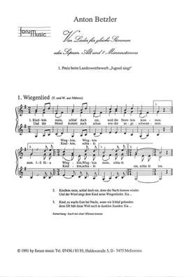 Betzler, A: 4 Lieder für gleiche Stimmen