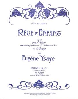 Ysaÿe, E: Reve d'enfant op 14