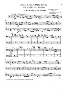 Mozart, W A: Rondo 1 D-Dur KV 382