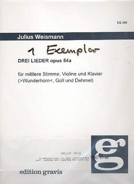 Weismann, J: 3 Lieder op 54 a