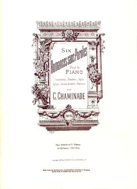 Chaminade, C: 6 romances sans paroles op 76 Op. 76/ 1-6