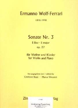 Wolf-Ferrari, E: Sonate 3 E-Dur op 27