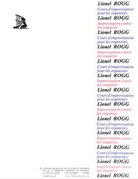 Rogg, L: Cours d'improvisation por les organistes