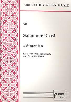 Rossi, S: 3 Sinfonien