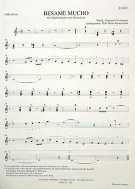 Velázquez, C: Besame mucho (kiss me much)