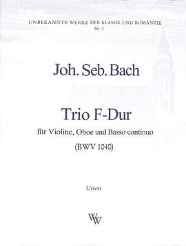 Bach, J S: Trio F-Dur BWV 1040