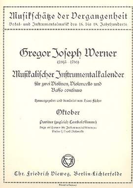 Werner, G J: Oktober aus dem musikalischen Jahreskalender