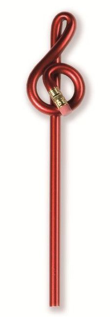 Pencil g-clef red (L: 24 cm)