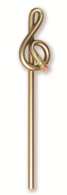 Pencil g-clef golden (L: 24 cm)