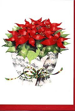 Doppelkarte Notenstrauss Weihnachtsstern