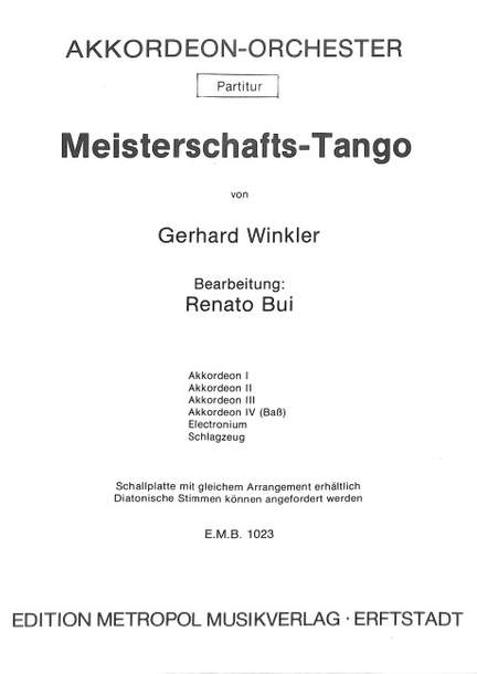 Winkler, G: Meisterschaftstango