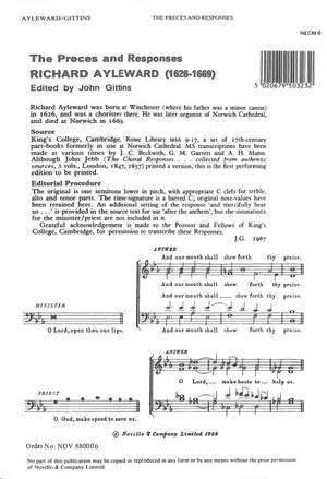 Ayleward, R: Preces + Responses