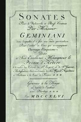 Geminiani, F: Sonate pour le violoncelle et basse continue
