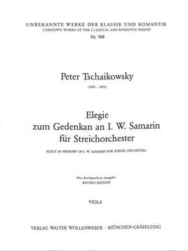 Tchaikovsky, P I: Elegie zum Gedenken an I W Samarin