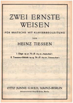 Tiessen, H: 2 ernste Weisen