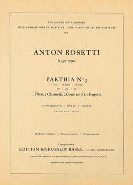 Rossetti, F A: Parthia 3 D-Dur D major Murray B2