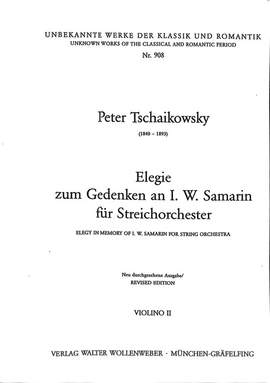 Tchaikovsky, P I: Elegie zum Gedenken an I W Samarin