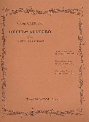 Clérisse, R: Recit et allegro