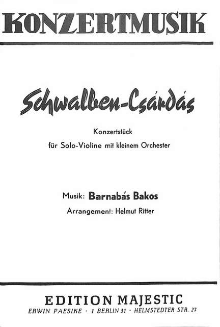 Bakos, B: Schwalben Csardas